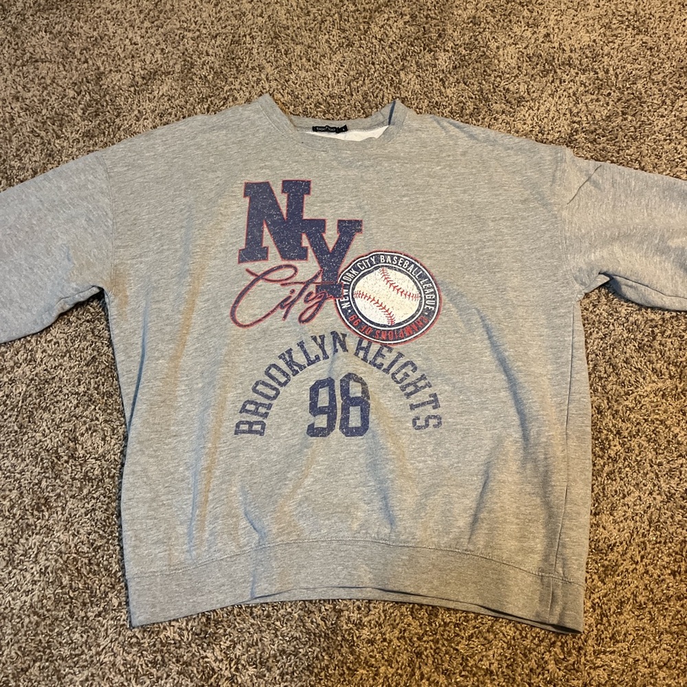 Boohoo large vintage new york cute baseball league crewneck